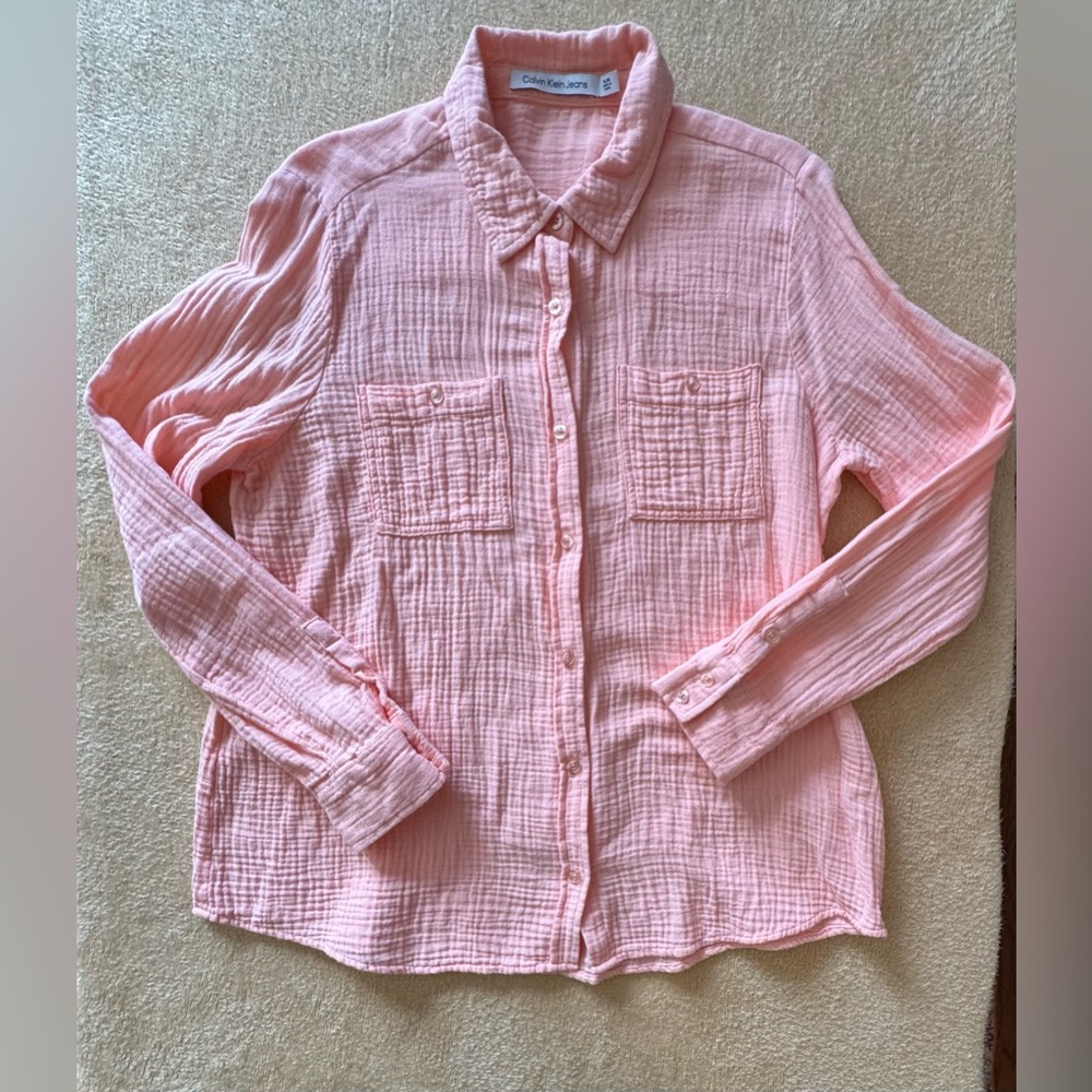 Calvin Klein Jeans Peach Button Down Shirt